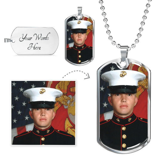 Luxury Military Necklace With Photo Dog Tag